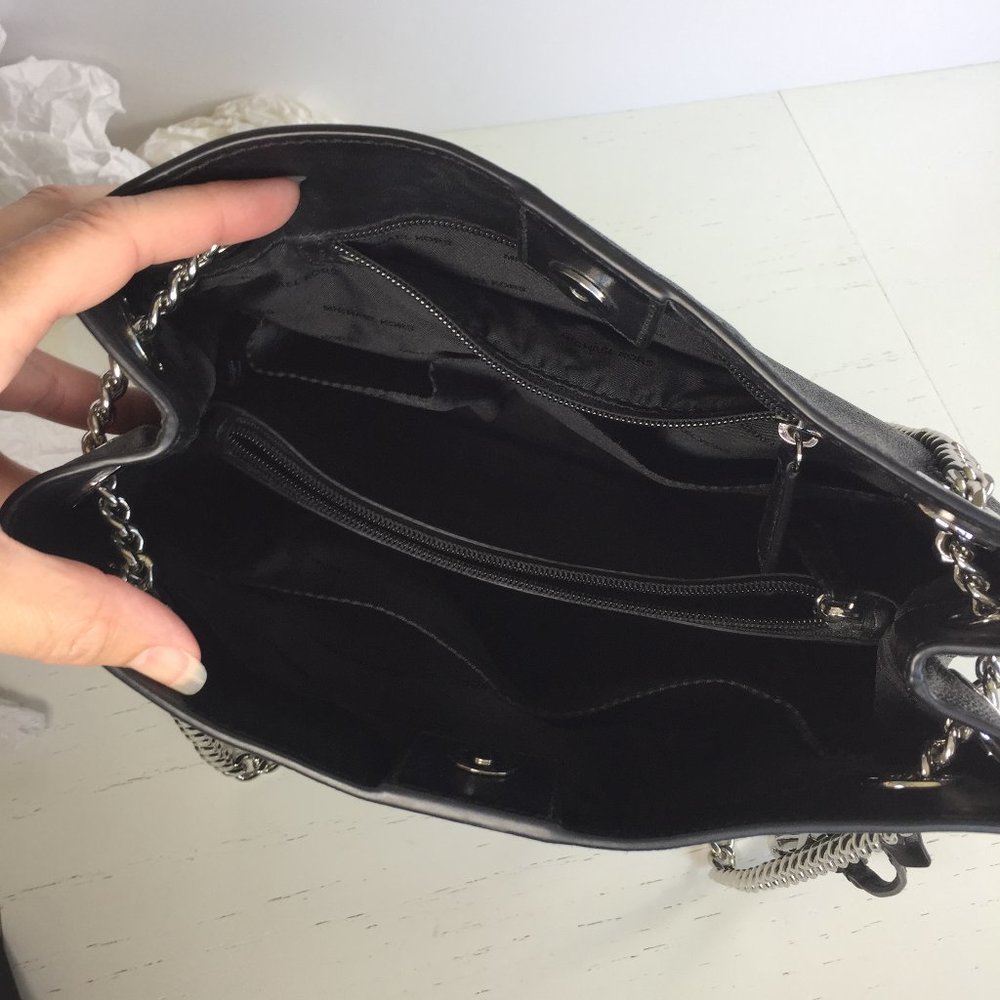 Micheal Kors Black Shoulder Bag with Chain Straps - Picture 11 of 13